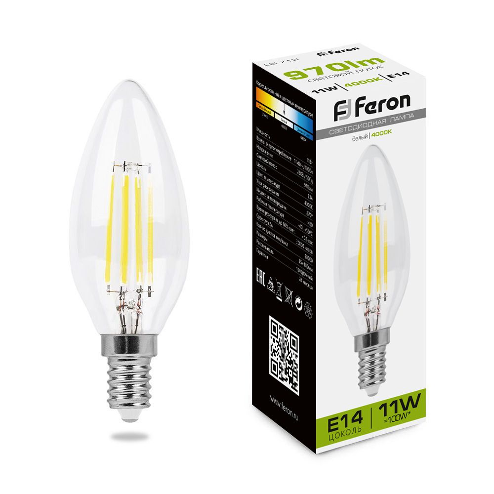 Лампа светодиодная LB-713 Свеча E14 Feron 38008 38008