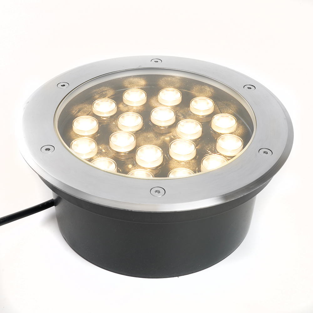 Светодиодный светильник тротуарный (грунтовый) Feron SP2804, 20W, AC12V, низковольтный, 3000K, металлик, IP67