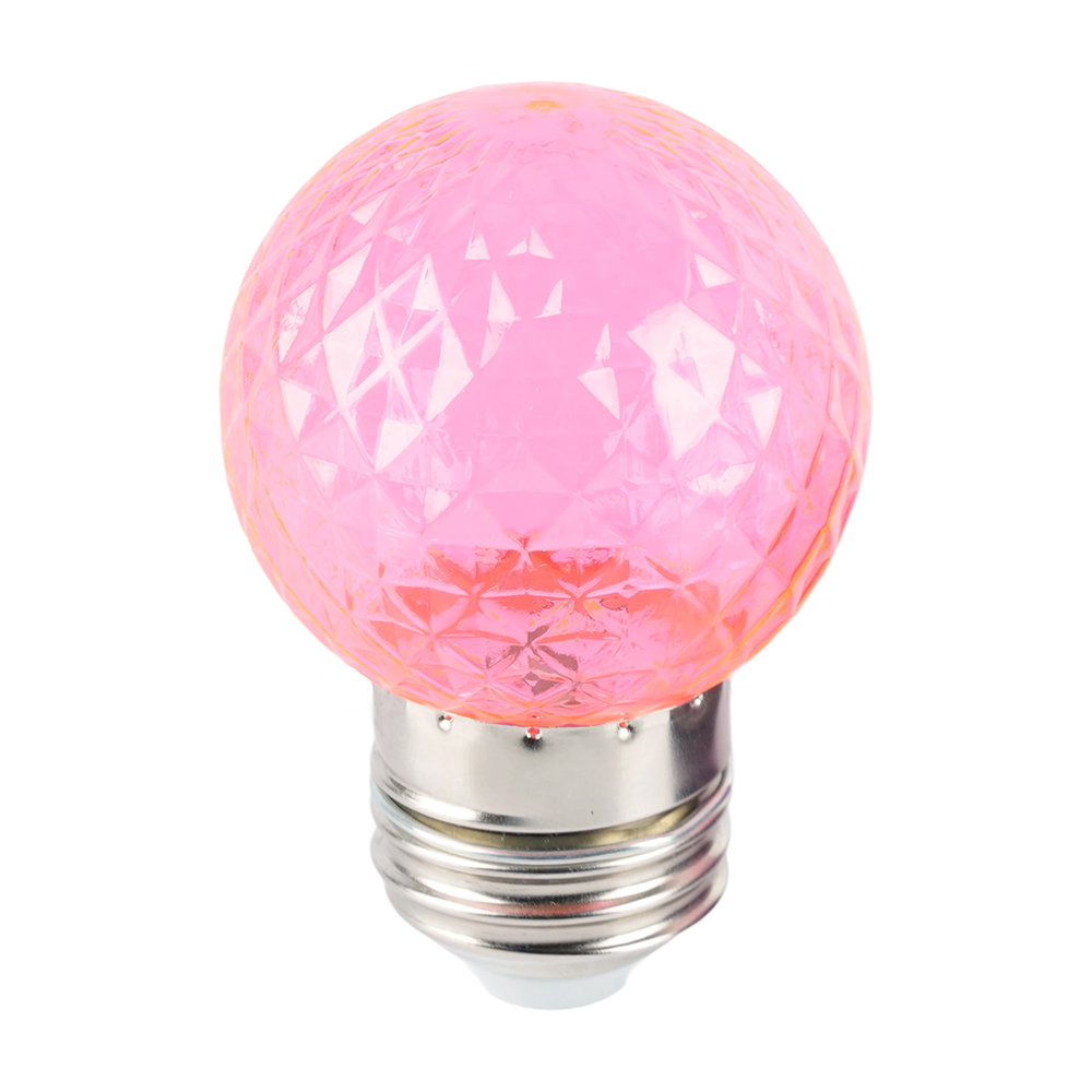 Лампа светодиодная Feron LB-385 Шарик розовый прозрачный E27 1W 230V