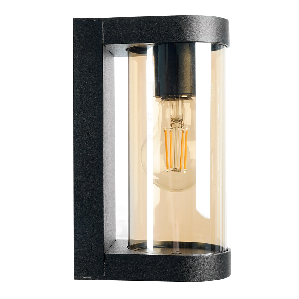 Светильник садово-парковый Feron DH1901, на стену, E27 230V, черный/янтарный от компании Ферон по цене 