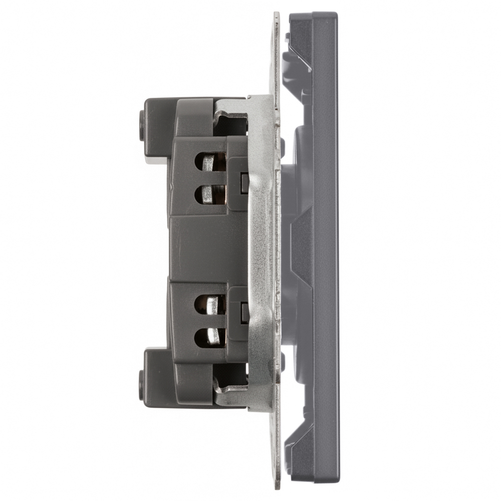 Розетка 1-местная с з/ш, б/з (механизм), СЗК, STEKKER, 250В, 16А, серия Эмили, RST16-5109-10ZK, платиново-серый, soft touch