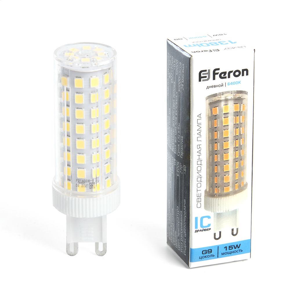 Лампа светодиодная LB-437 G9 15W Feron 38214 38214