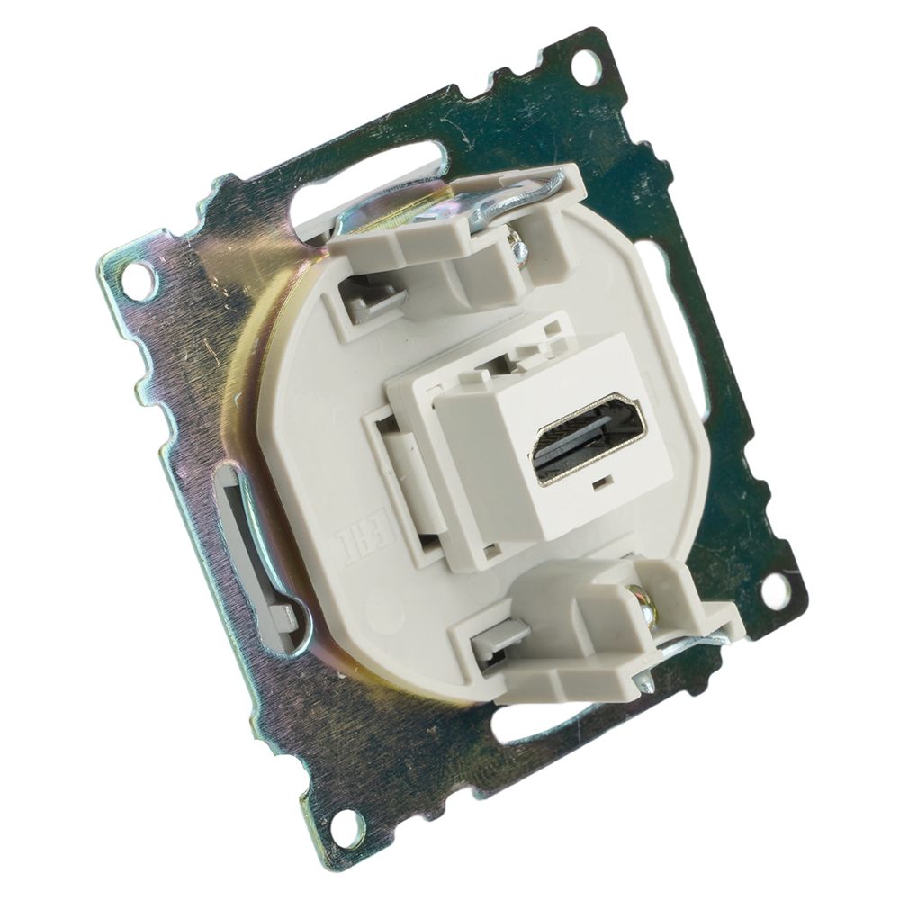 Розетка HDMI 2.1, Type A (механизм), STEKKER GLS00-7118-03, серия Катрин, серебро