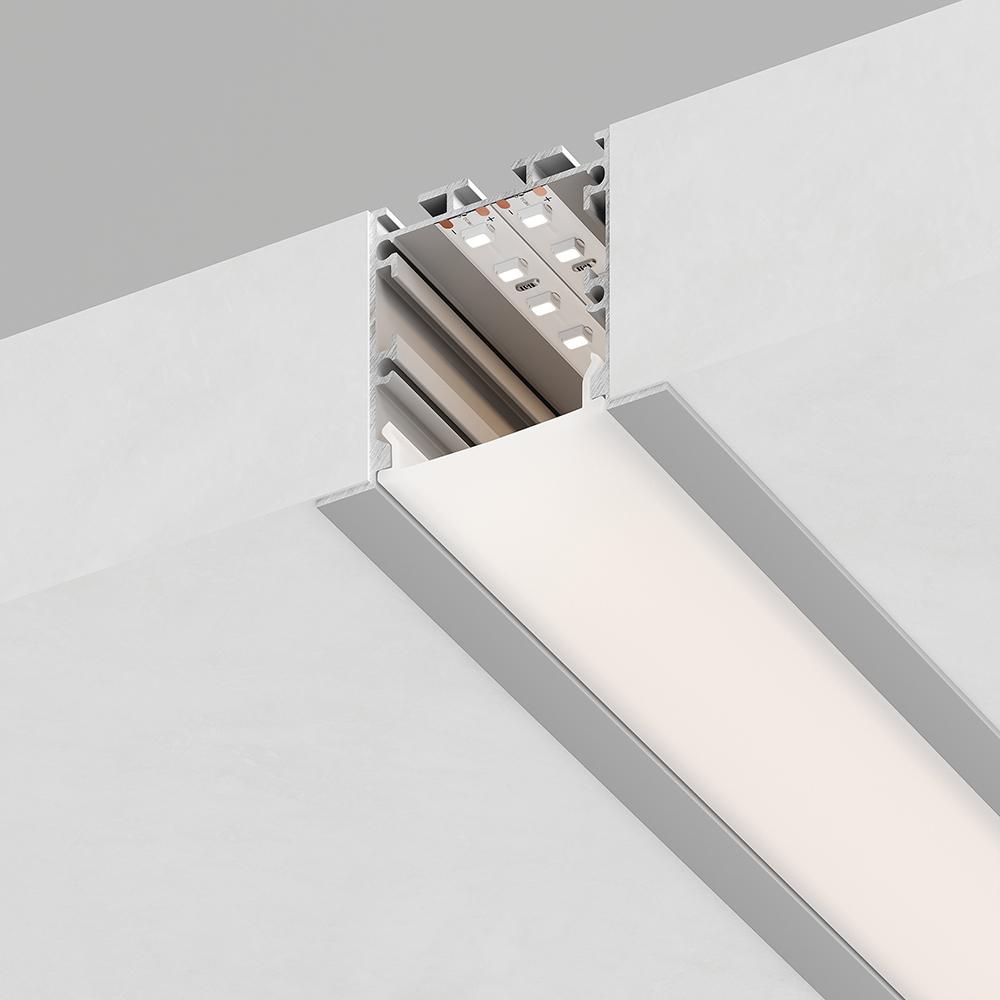 FERON Профиль алюминиевый встраиваемый "Линии света", серебро, CAB255 1036K