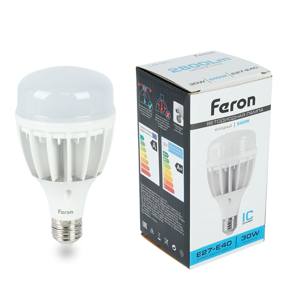 Лампа светодиодная Feron LB-65 E27-E40 30W 175-265V 6400K Лампа светодиодная Feron LB-65 E27-E40 30W 175-265V 6400K
