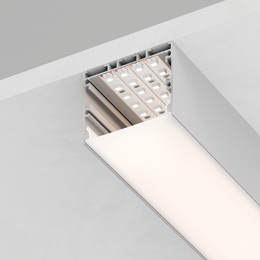 FERON Профиль алюминиевый накладной "Линии света", серебро, CAB257 1037K