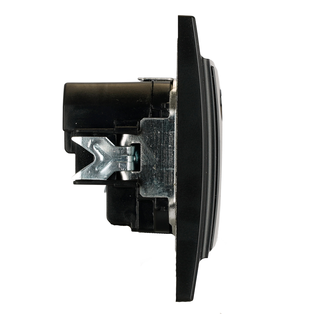 Розетка 1-местная с/з STEKKER, PST16-9016-03, 250В, 16А с USB+ type C, серия Эрна, черный