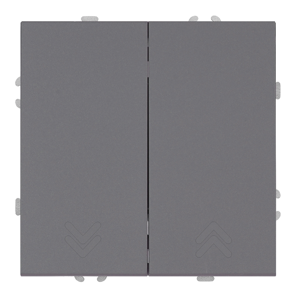 Переключатель 2-клавишный (механизм), СЗК, STEKKER, 250В, 10А, серия Эмили, RSW10-5107-10ZK, платиново-серый, soft touch