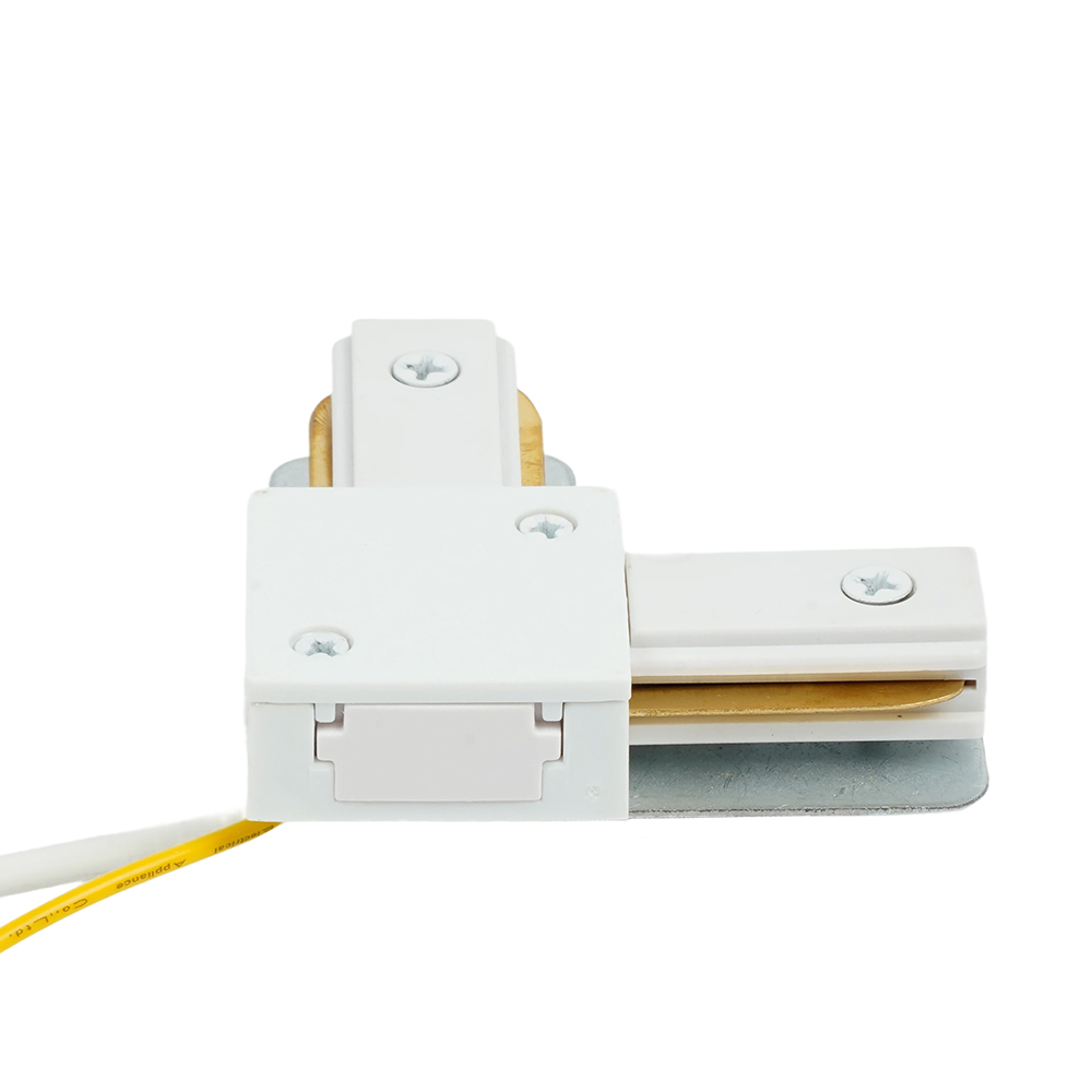 Коннектор угловой однофазный для шинопровода с проводом, белый, LD1021C