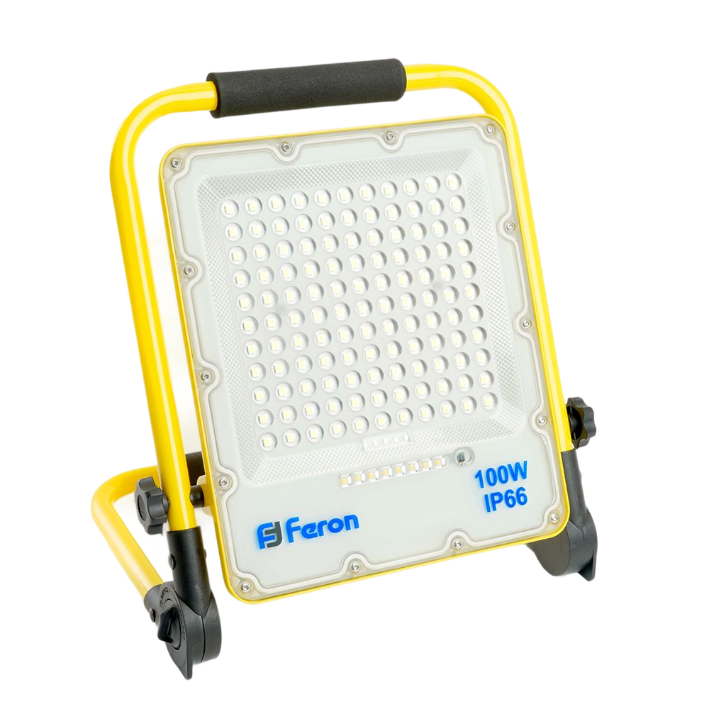 FERON Светодиодный прожектор Feron LL-952 переносной с зарядным устройством IP66 100W 6400K — 10.00Вт IP20