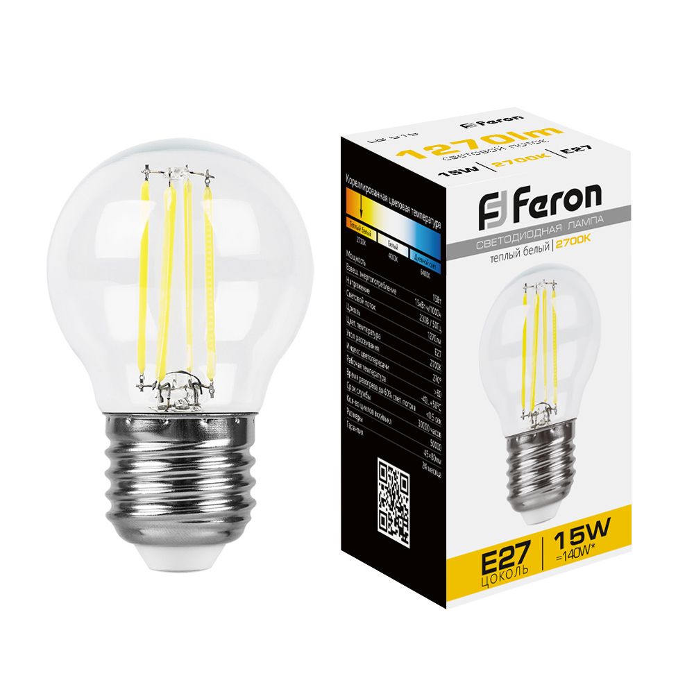 Лампа светодиодная Feron LB-515 Шарик E27 15W 230V 2700K