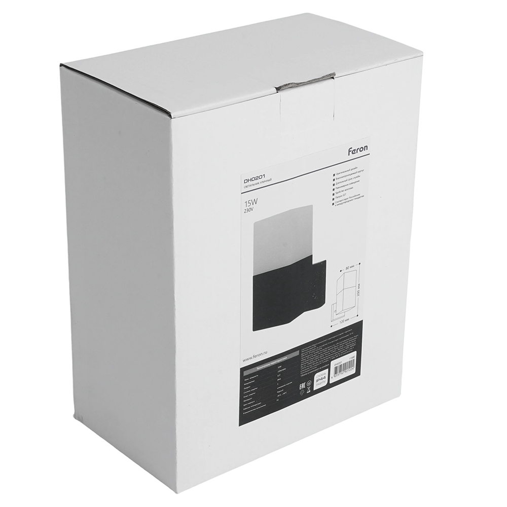 Светильник садово-парковый Feron DH0201,  E27 230V, черный от компании Ферон по цене 