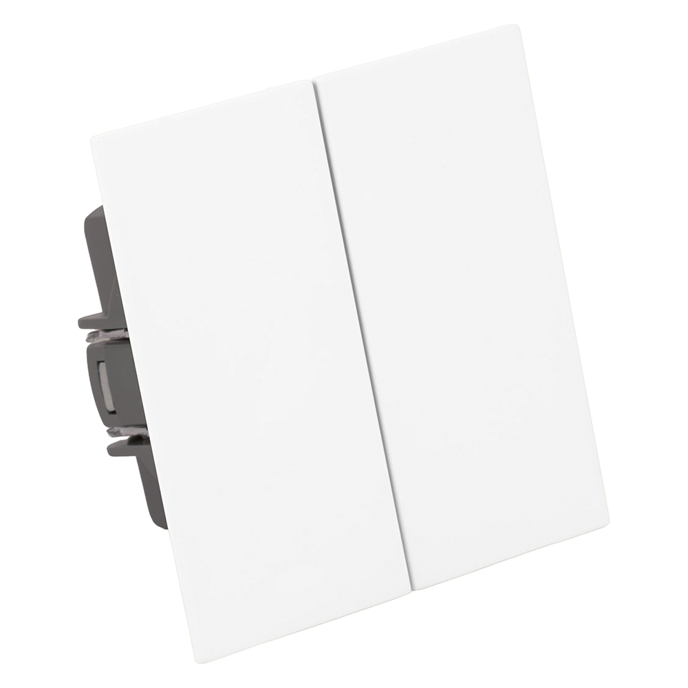 Выключатель 2-клавишный (механизм), STEKKER, 250В, 10А, серия Мия, RSW10-3104-01, белая магнолия