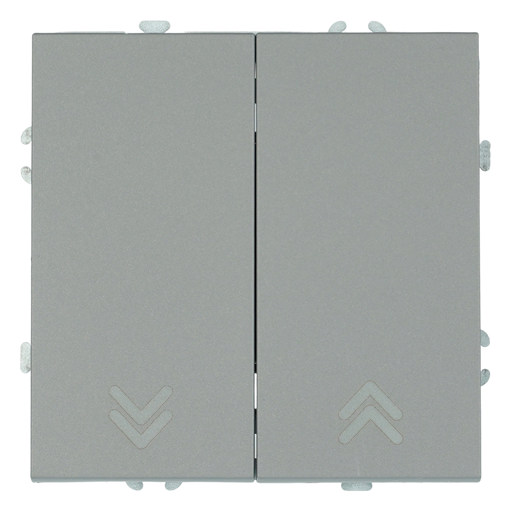 Выключатель 2-клавишный самовозвратный (механизм), STEKKER, 250В, 10А, серия Эмили, RSW10-5113-10, платиново-серый, soft touch