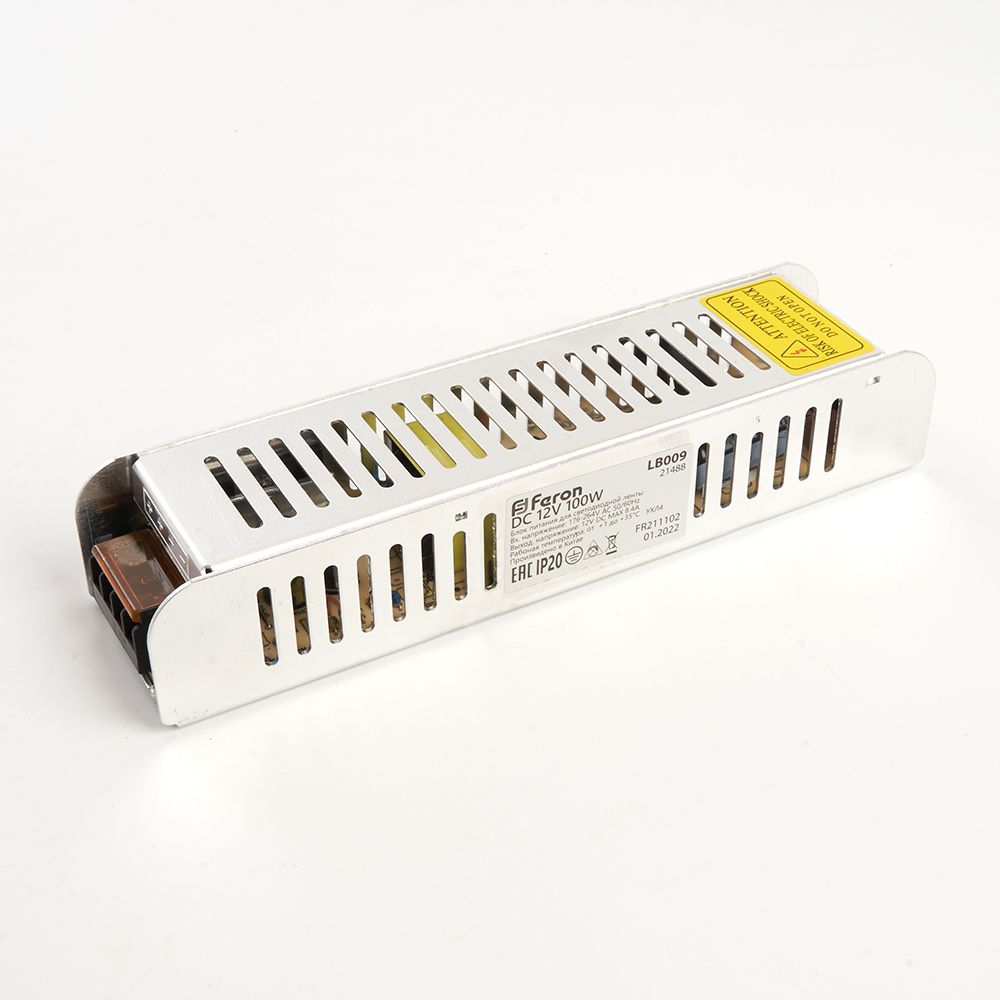Трансформатор электронный для светодиодной ленты 100W 12V (драйвер), LB009 FERON