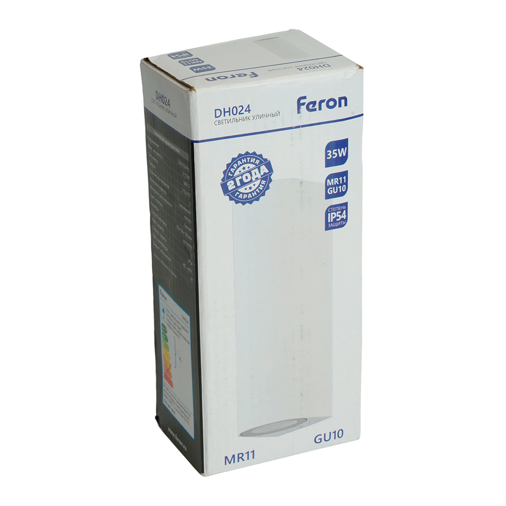 Светильник садово-парковый Feron DH024, на стену, 2*GU10 MR11 230V, белый