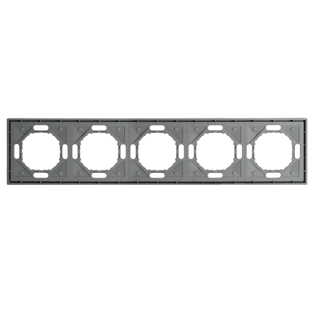 Рамка STEKKER, PFR00-5005-10 5-местная, серия Эмили, платиново-серый, soft touch