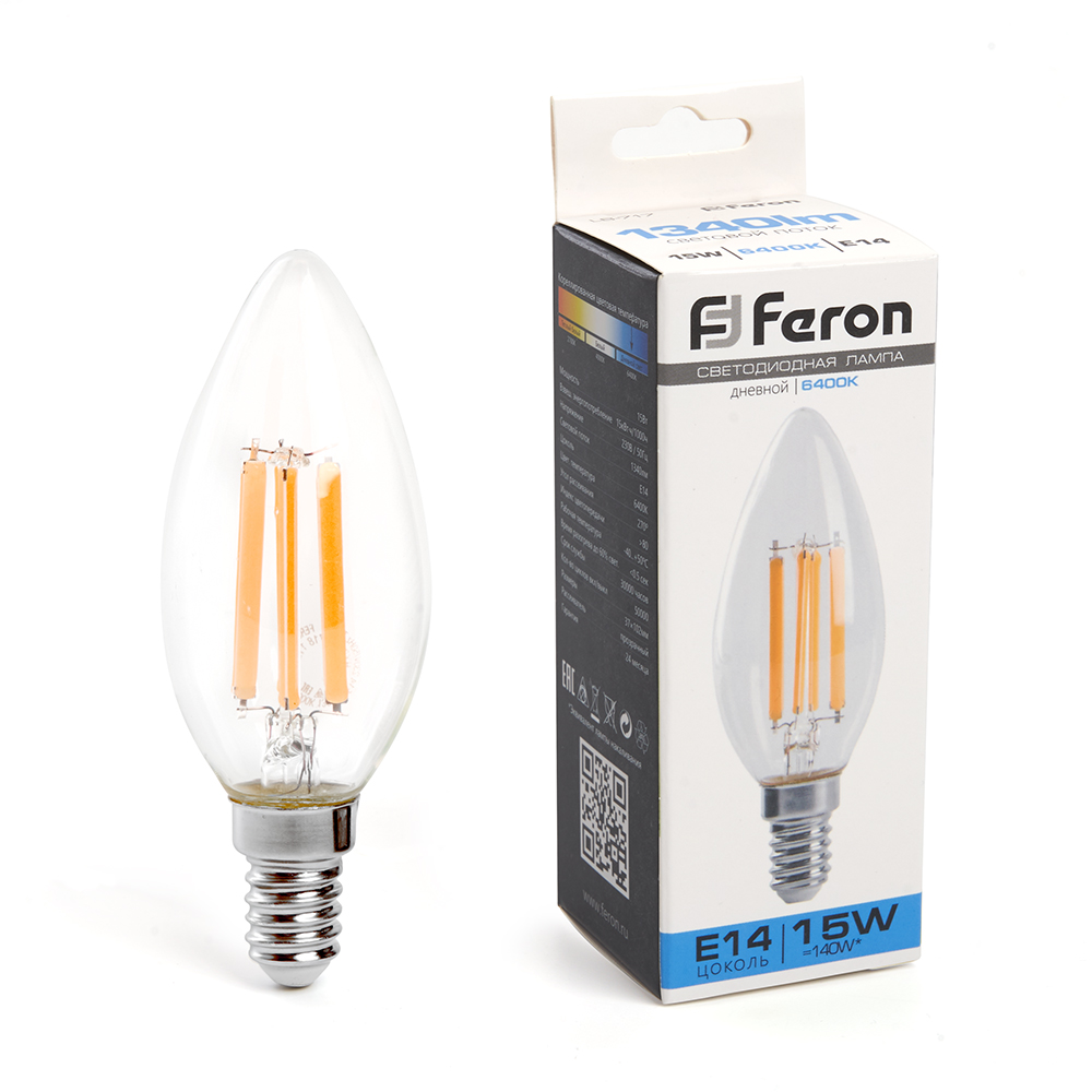 Лампа светодиодная Feron LB-717 Свеча E14 15W 230V 6400K