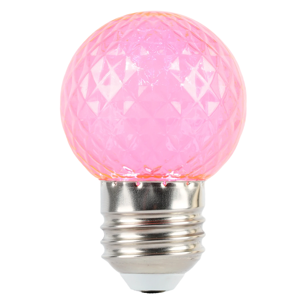 Лампа светодиодная Feron LB-385 Шарик розовый прозрачный E27 1W 230V