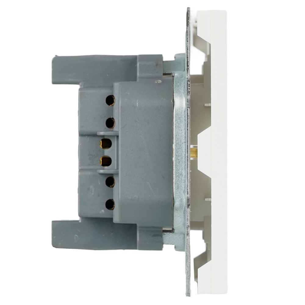 Розетка 1-местная с з/ш, с/з (механизм), СЗК, STEKKER, 250В, 16А, серия Эмили, RST16-5110-01ZK, белый фарор, soft touch