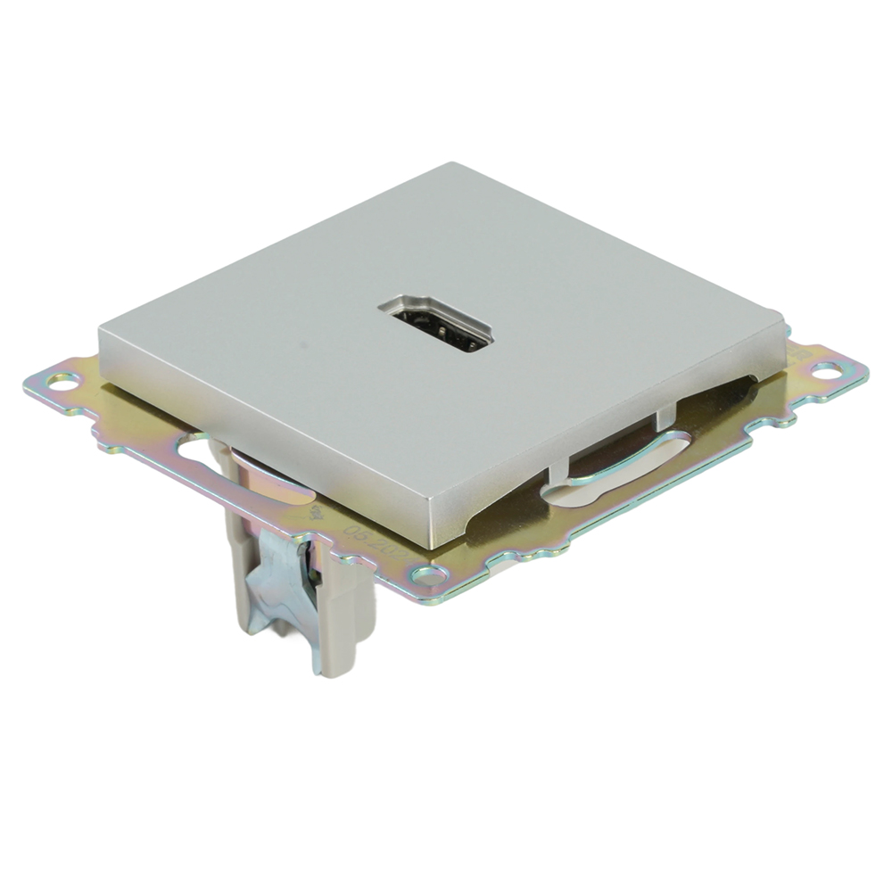 Розетка HDMI 2.1, Type A (механизм), STEKKER GLS00-7118-03, серия Катрин, серебро