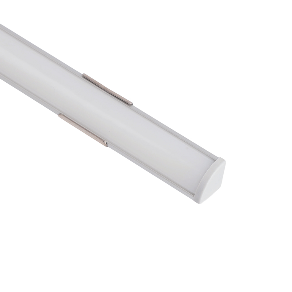 Профиль алюминиевый "угловой круглый 7.9*7.9мм", серебро, CAB240 (в комплекте с матовым экраном, 2 заглушками, 4 крепежами) FERON