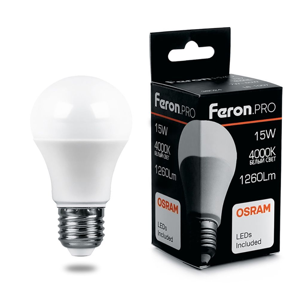 Лампа светодиодная Feron.PRO LB-1015 Шар E27 15W 175-265V 4000K