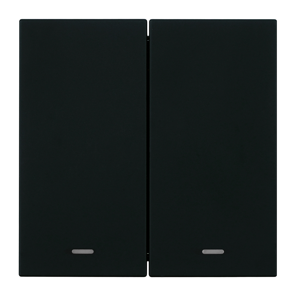 Выключатель 2-клавишный c индикатором (механизм), STEKKER, 250В, 10А, серия Мия, RSW10-3102-05, черный бархат