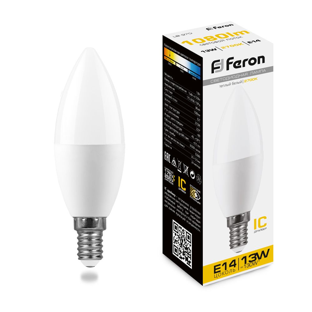 Лампа светодиодная LB-970 Свеча E14 Feron 38107 38107