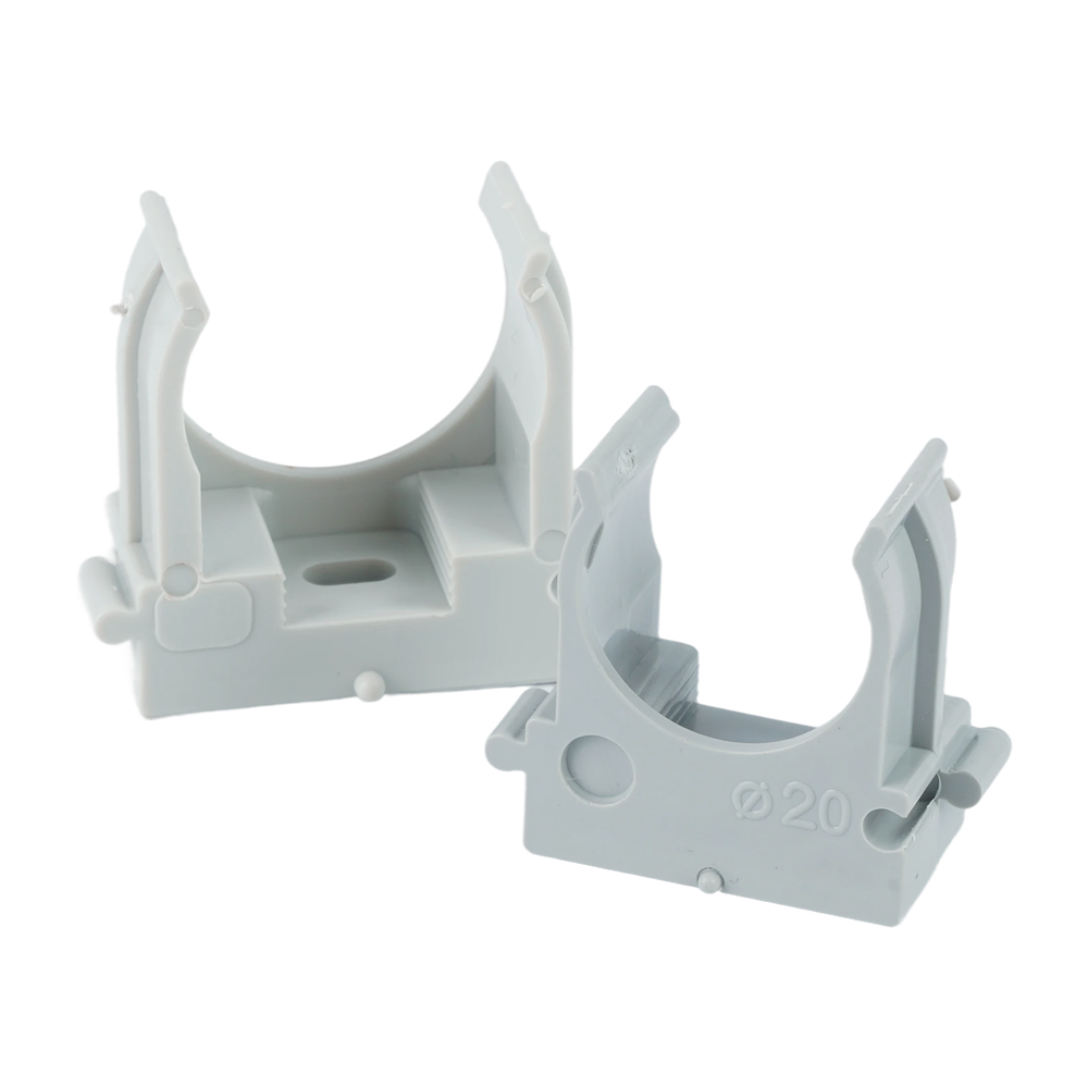 Крепеж-клипса для труб для прямого монтажа STEKKER PMPH16G серая в п/э D16 мм (упаковка 100 шт)