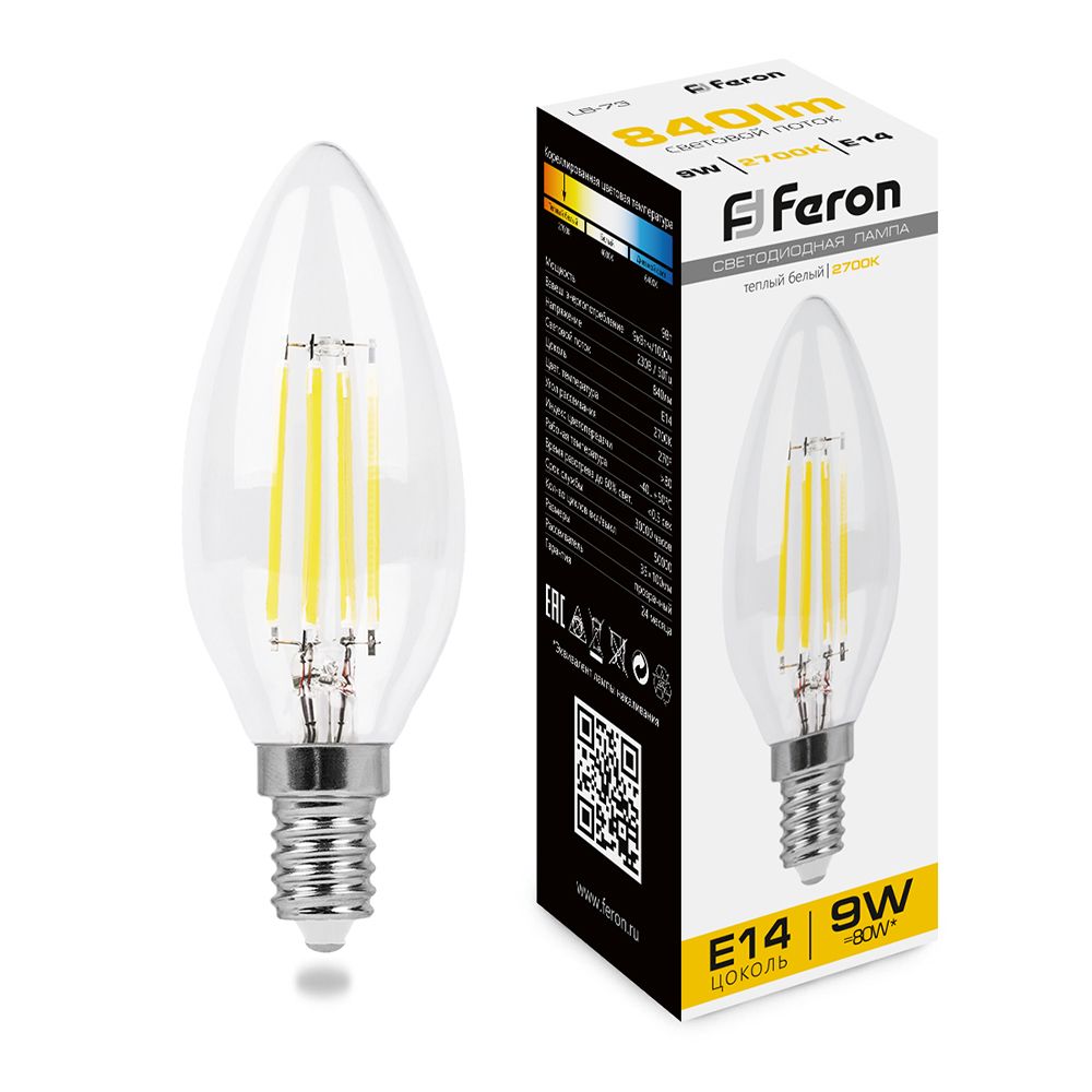 Лампа светодиодная LB-73 Свеча E14 Feron 25956 25956