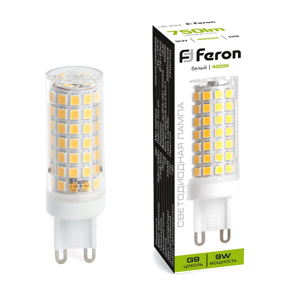 Лампа светодиодная Feron LB-434 G9 9W 175-265V 4000K
