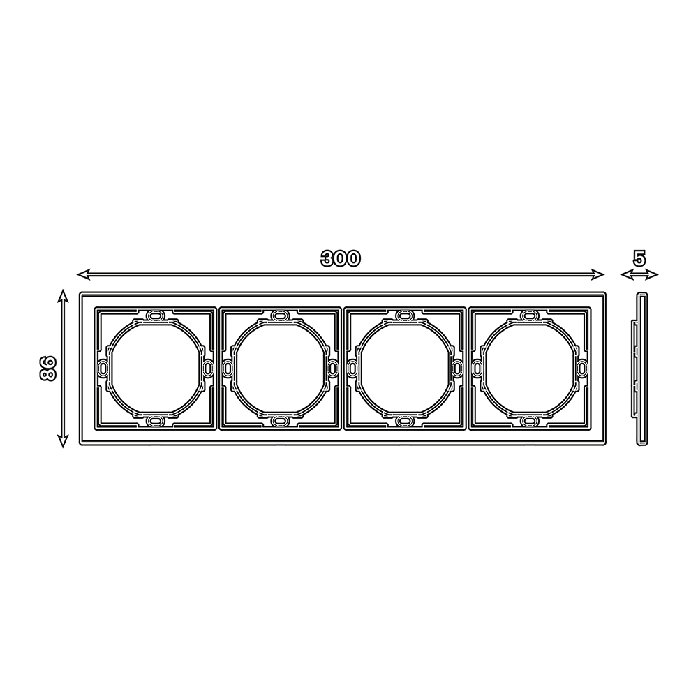 Рамка 4-местная, STEKKER, серия Мия, PFR00-3004-05, черный бархат от компании Stekker
