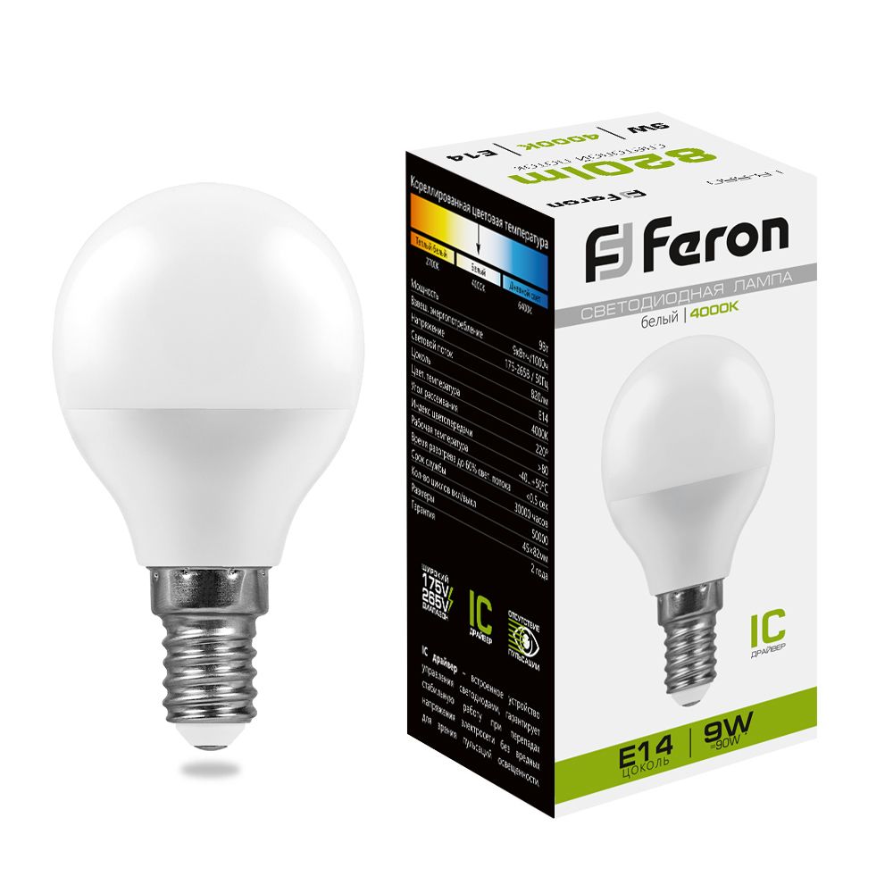 Лампа светодиодная LB-550 Шарик E14 Feron 25802 25802