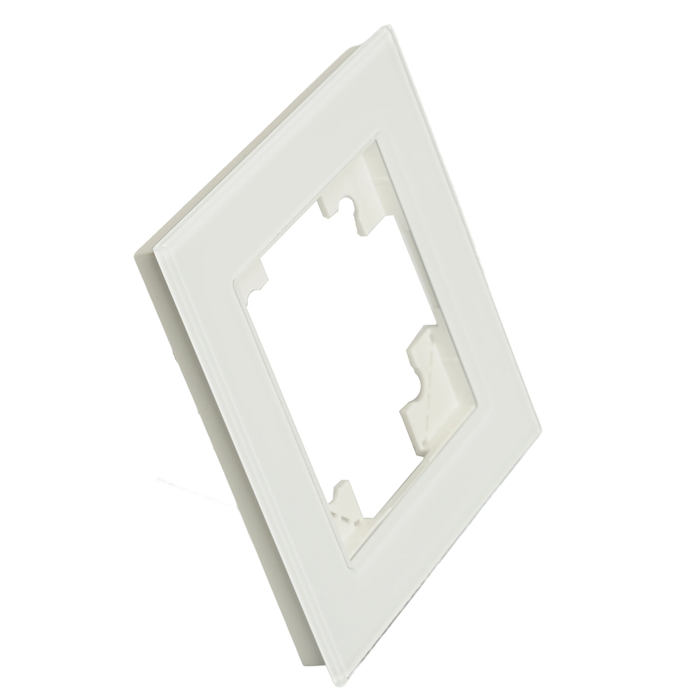 Рамка 1-местная для сенсорных механизмов, подсветки, стекло, STEKKER, GFR00-7001-01S, серия Катрин, белый