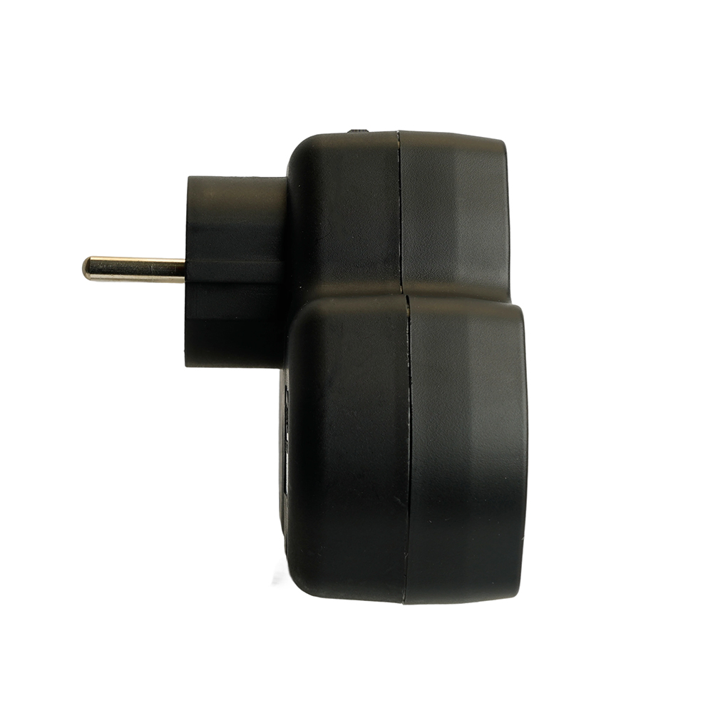 Разветвитель сетевой 3-местный с/з STEKKER ADP16-13-21, 250V,16A, ABS огнеустойчивый пластик, черный