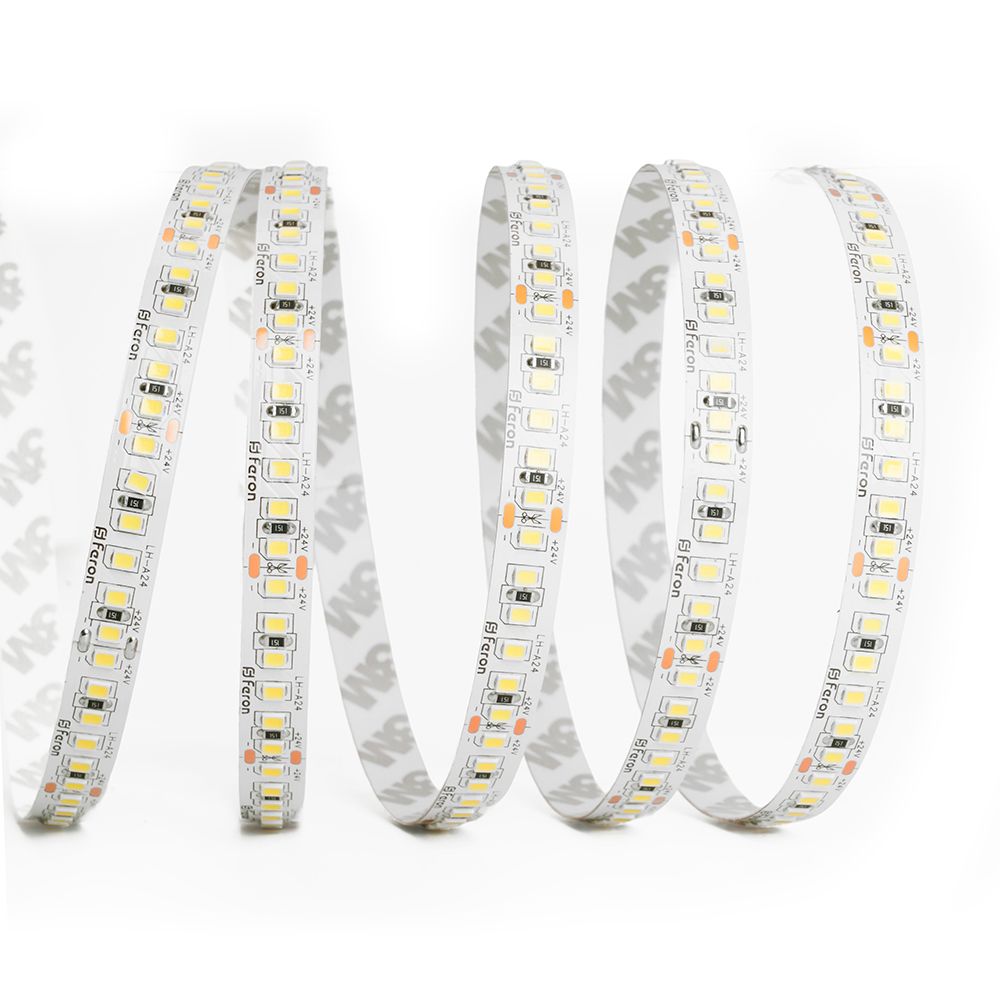 Светодиодная LED лента Feron LS502, 180SMD(2835)/м 16Вт/м 24V 5000*10*1.22мм 6000К IP20