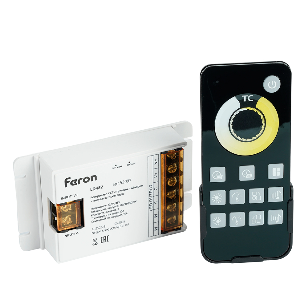 LD482 Контроллер CCT с пультом, таймером и визуализатором звука 12-24-48V