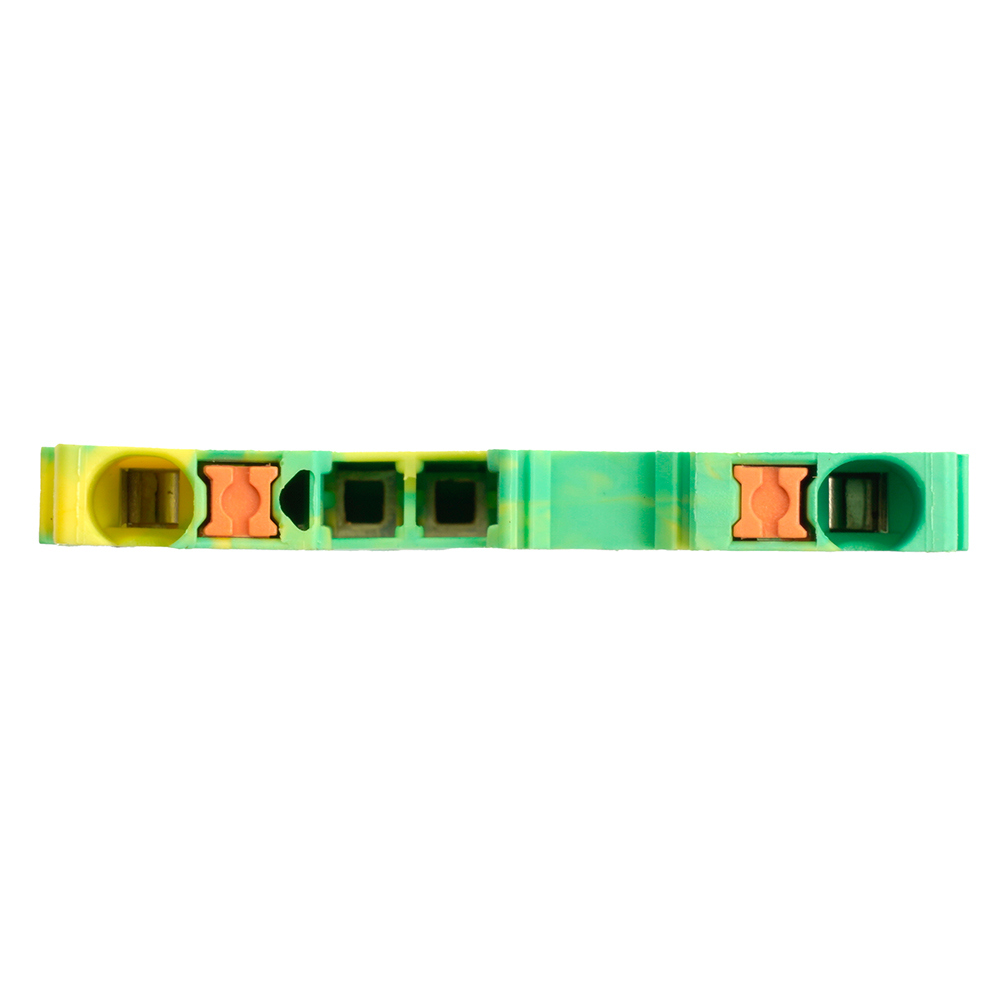 Зажим пружинный, 2-проводной проходной ЗНИ - 2,5 , JXB PT  2,5 , желтый, зеленый LD572-1-25