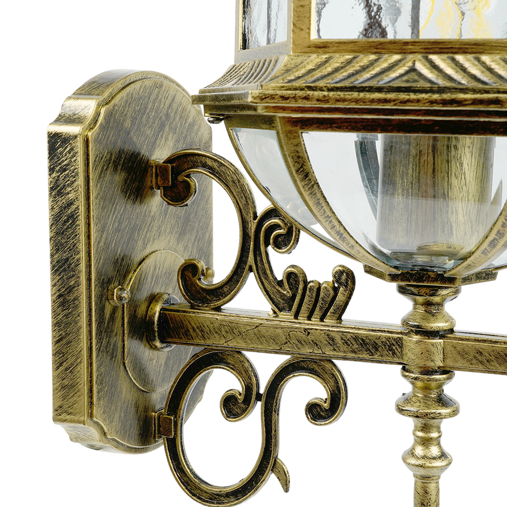 Светильник садово-парковый Feron PL130 шестигранный на стену вверх 60W E27 230V, черное золото