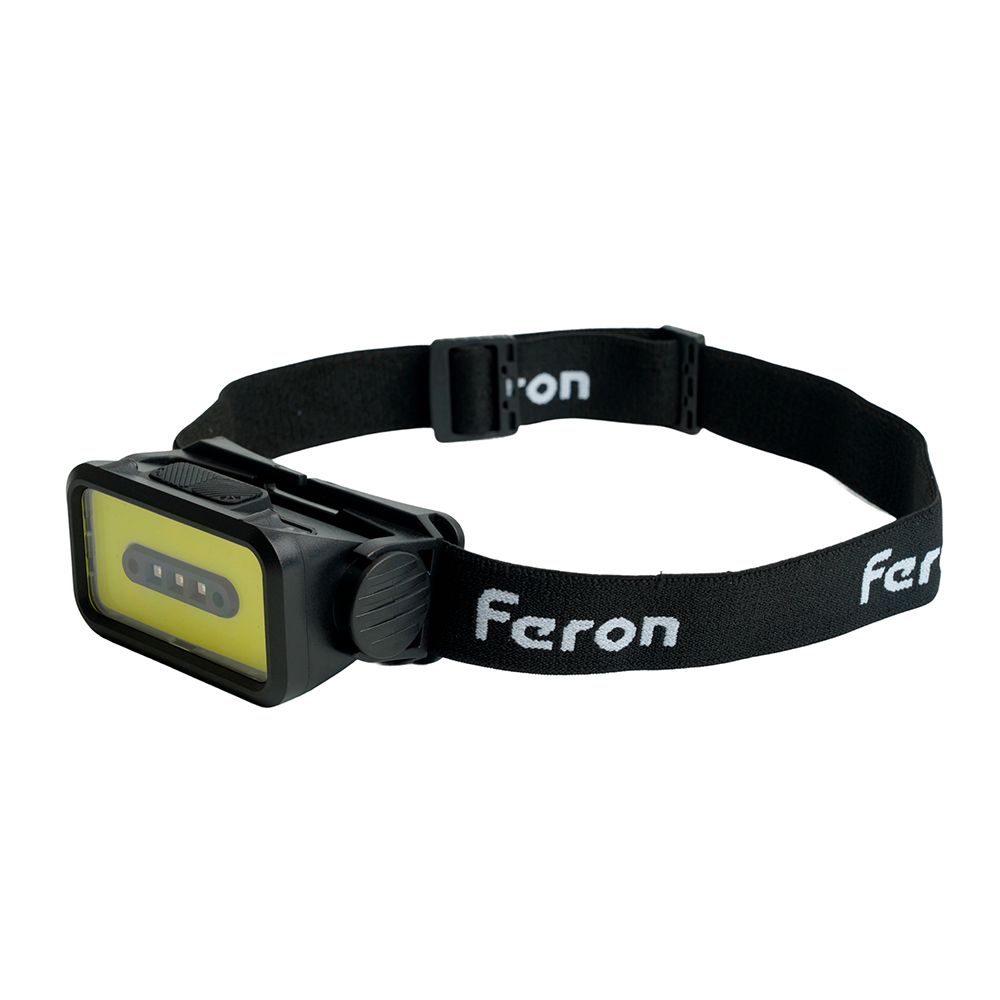 Фонарь налобный FERON TH2315 c аккумулятором 5W, 2000mAh IP44, USB type-C, ABS пластик