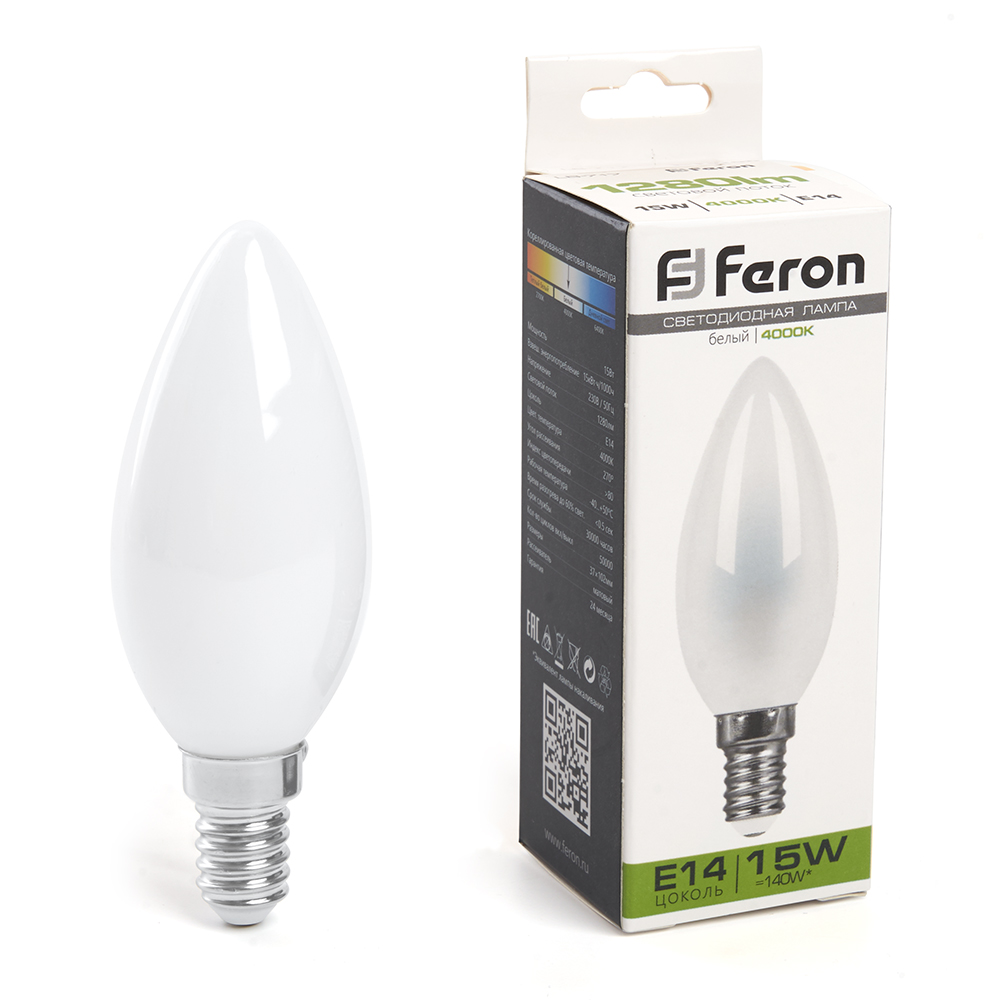 Лампа светодиодная Feron LB-717 Свеча E14 15W 230V 4000K