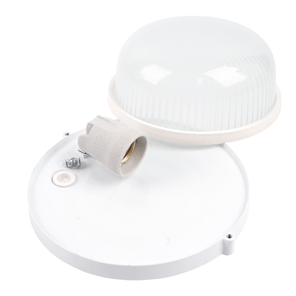 Светильник НБП 03-60-001 190х176х82мм, E27 max 60 Вт, алюм., стекло, IP54, белый