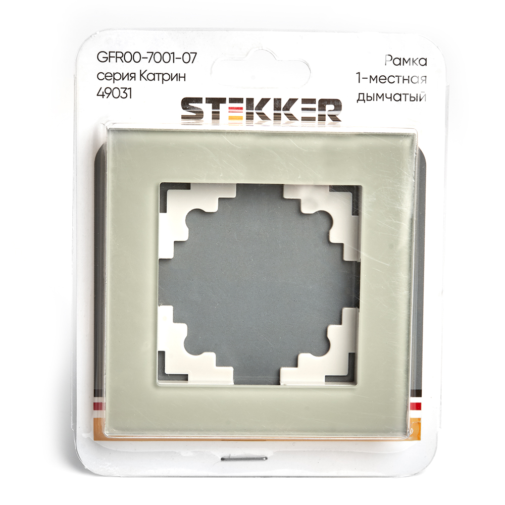 Рамка 1-местная, стекло, STEKKER GFR00-7001-07, серия Катрин, дымчатый
