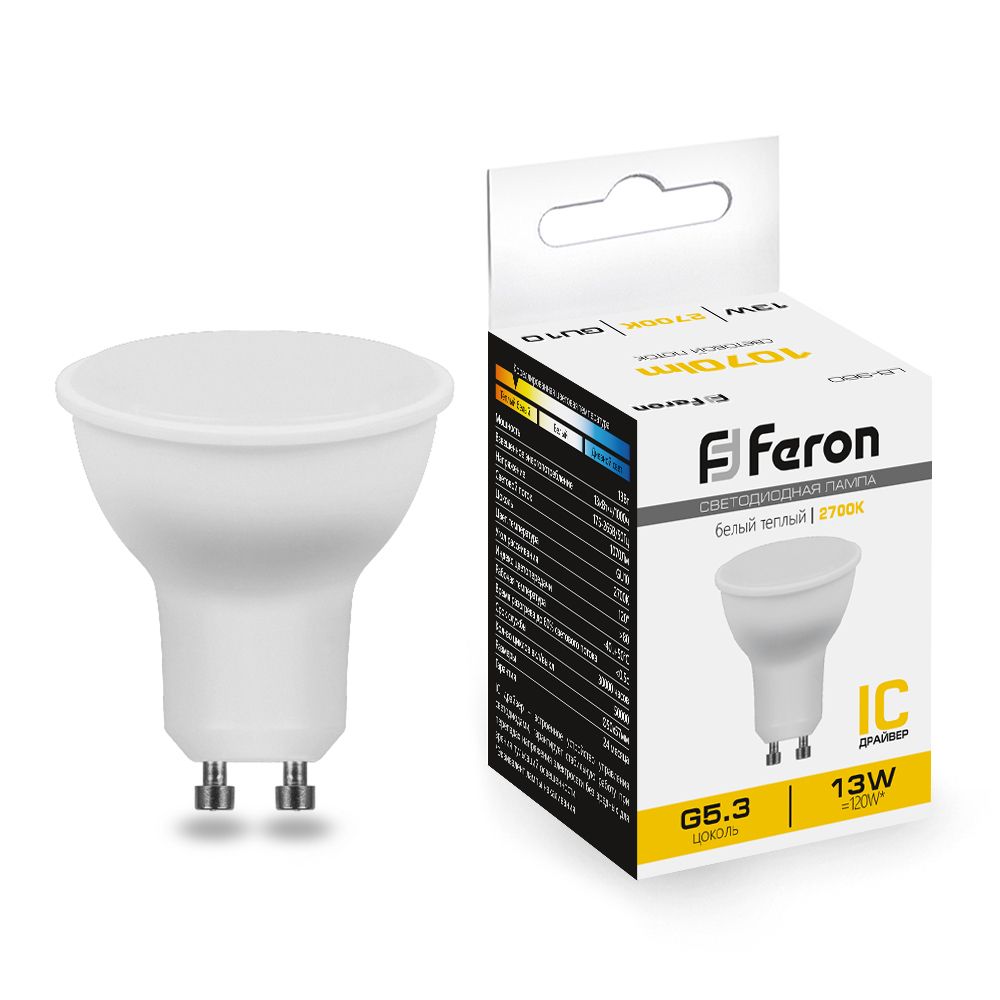 Лампа светодиодная Feron LB-960 MR16 GU10 13W 175-265V 2700K
