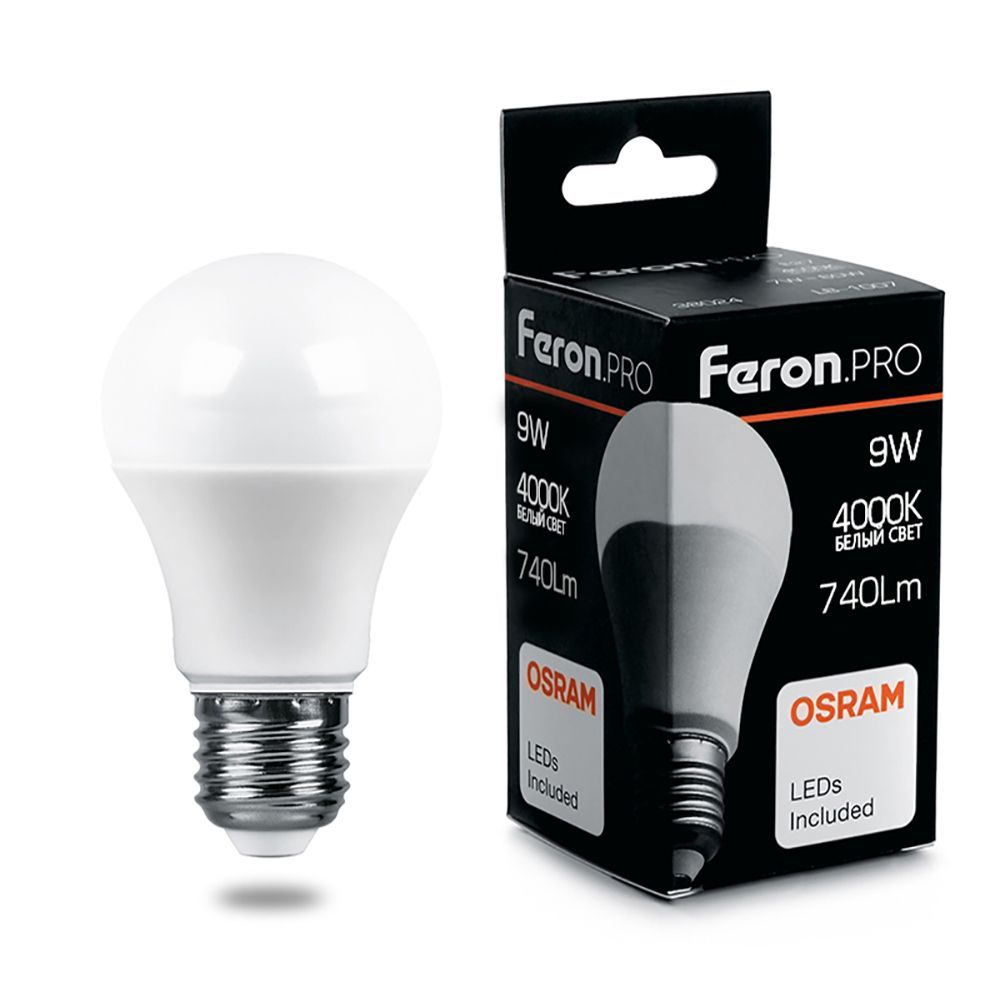 Лампа светодиодная Feron.PRO LB-1009 Шар E27 9W 175-265V 4000K