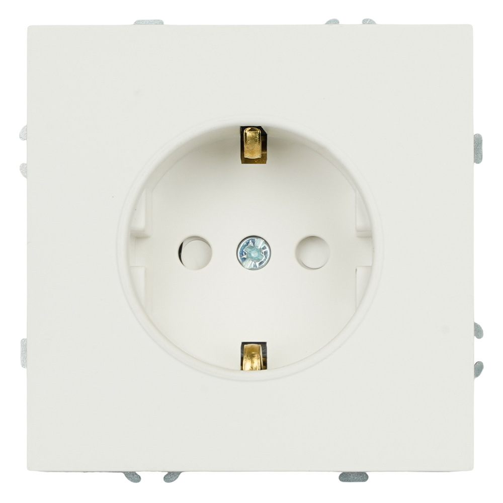 Розетка 1-местная с з/ш, с/з (механизм), СЗК, STEKKER, 250В, 16А, серия Эмили, RST16-5110-01ZK, белый фарор, soft touch