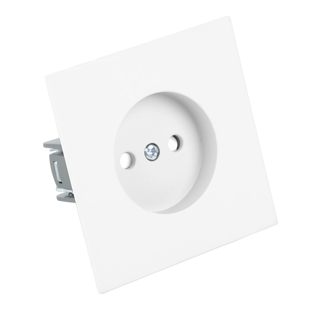 Розетка 1-местная с защитной шторкой (механизм), STEKKER, б/з, 250В, 16А, серия Мия, RST16-3109-01, белая магнолия