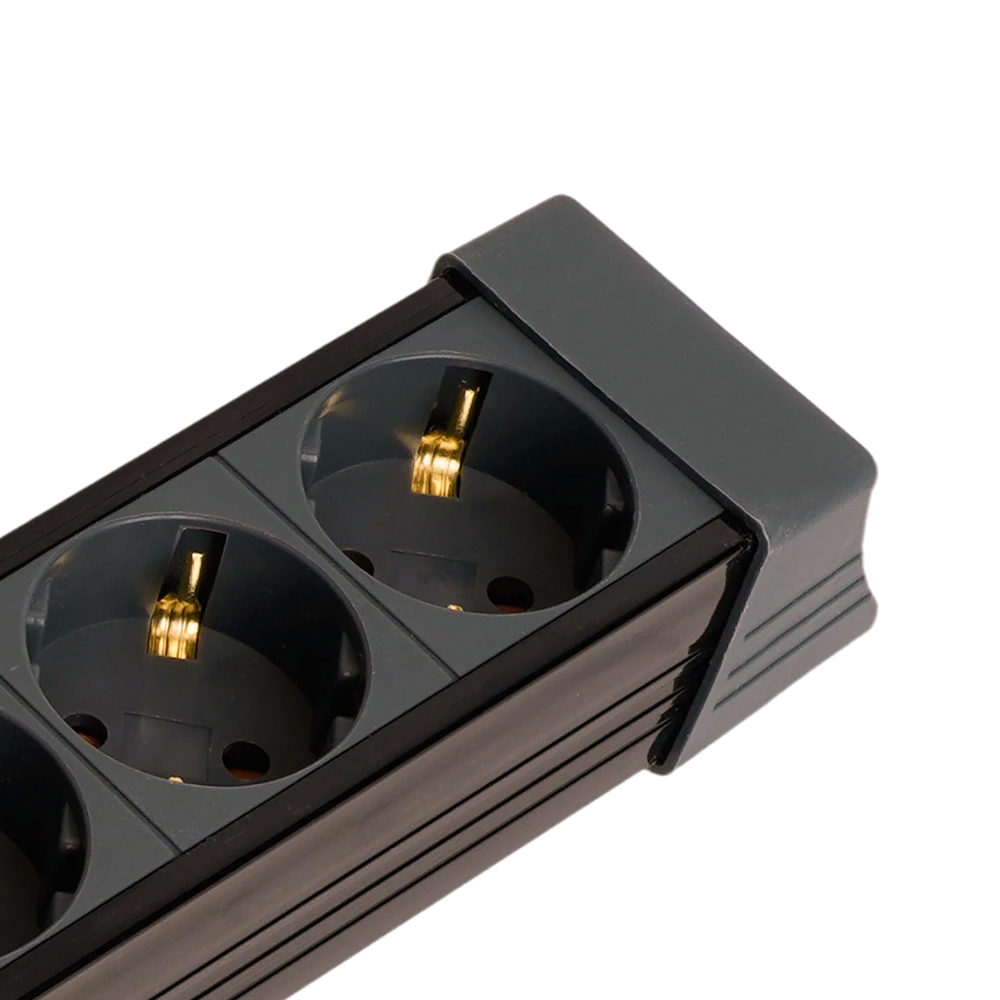 Сетевой фильтр 3-местный с/з STEKKER 3x1мм2, 5 м, 250В, 16А, серия Techno, HM22-31-05, черный