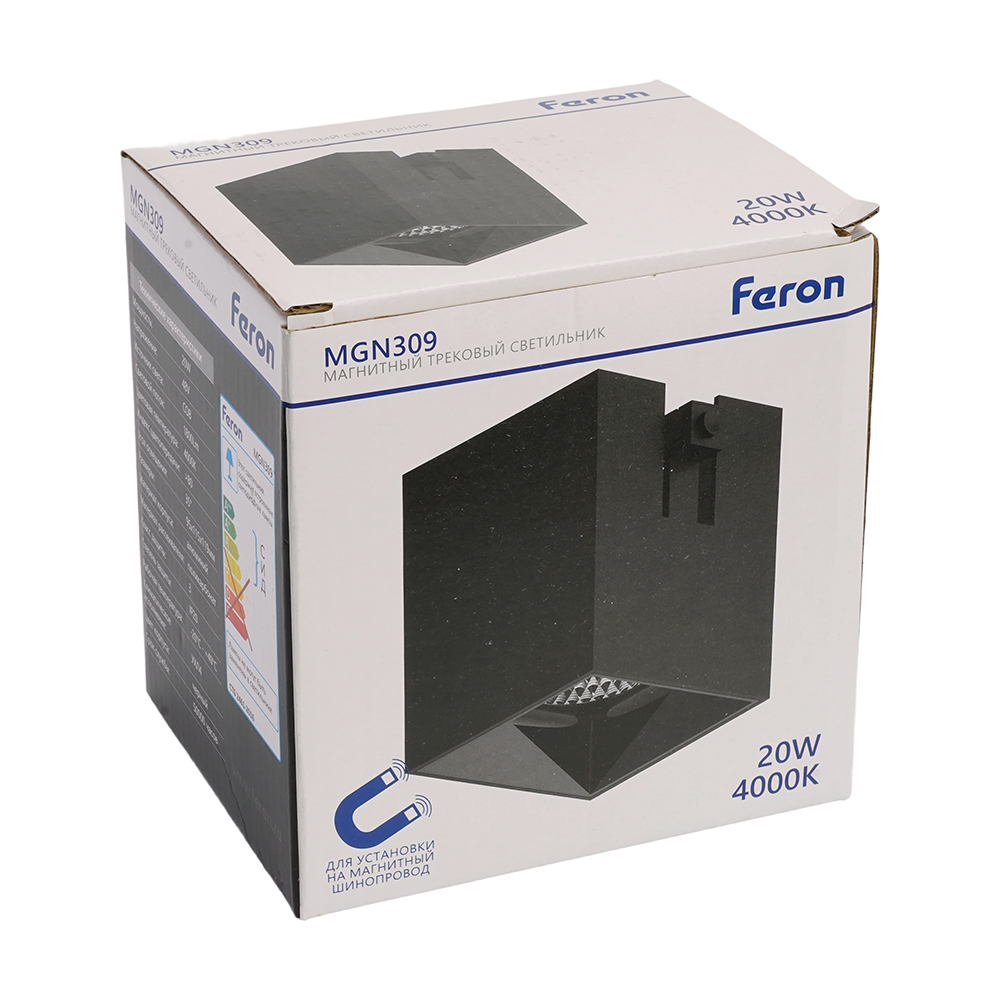 Светильник светодиодный Feron MGN309 трековый низковольтный 20W, 1800 Lm, 4000К, 35 градусов, черный